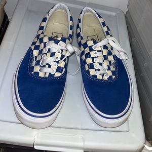 Blue Checkerboard Lace Vans